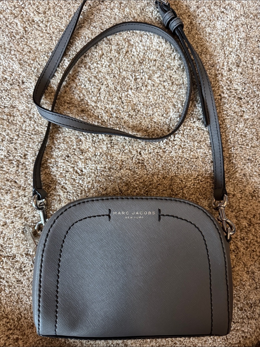 Marc Jacobs Gray Saffiano Leather Crossbody Bag